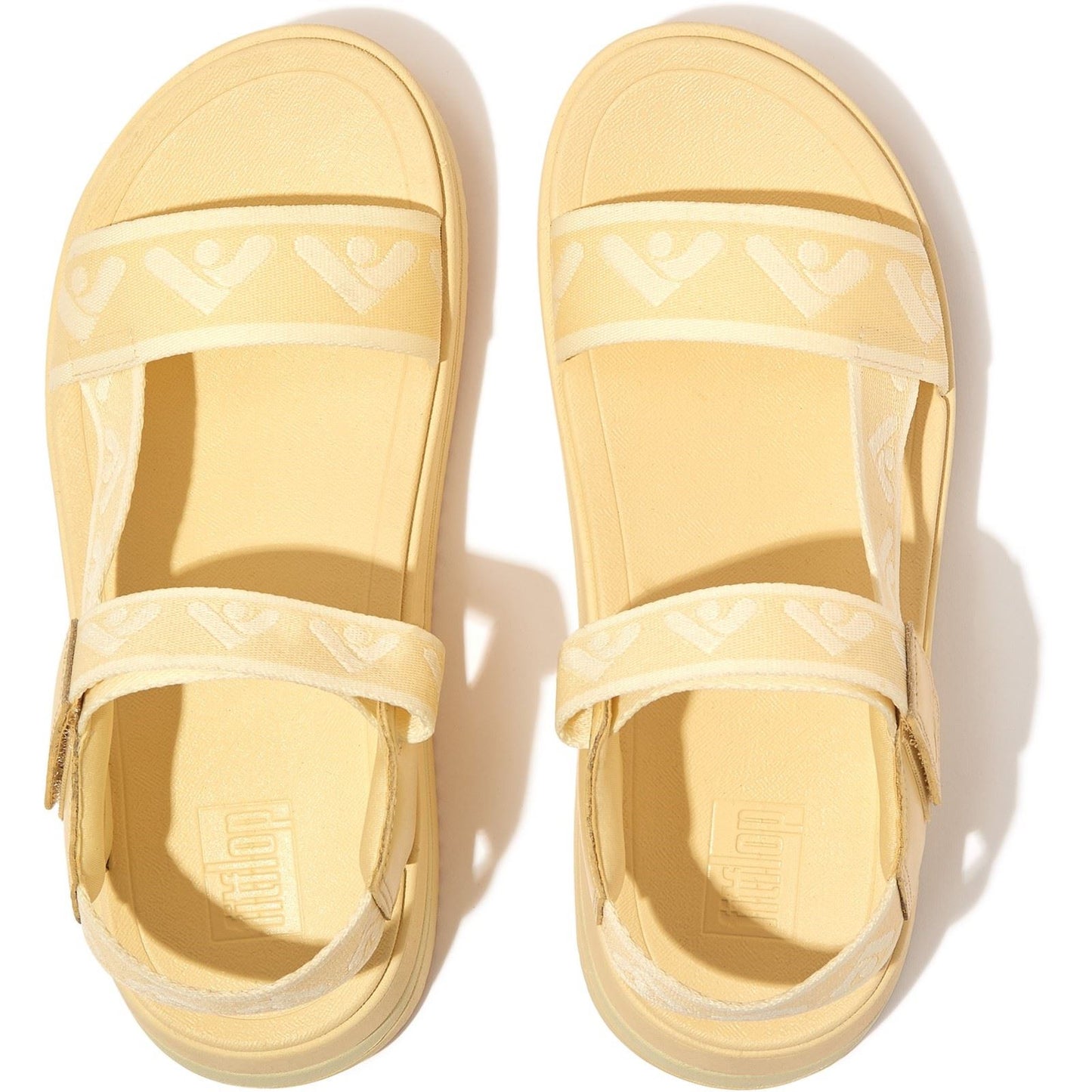 Fitflop Surff Back Strap Polyester/Leather Women's Mellow Yellow Wide Sandals