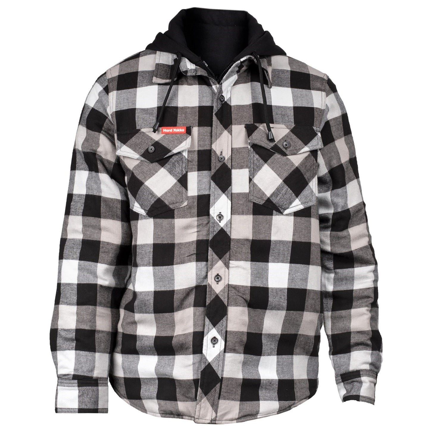 Hard Yakka Men's Quilted Flannel Shacket in Grey