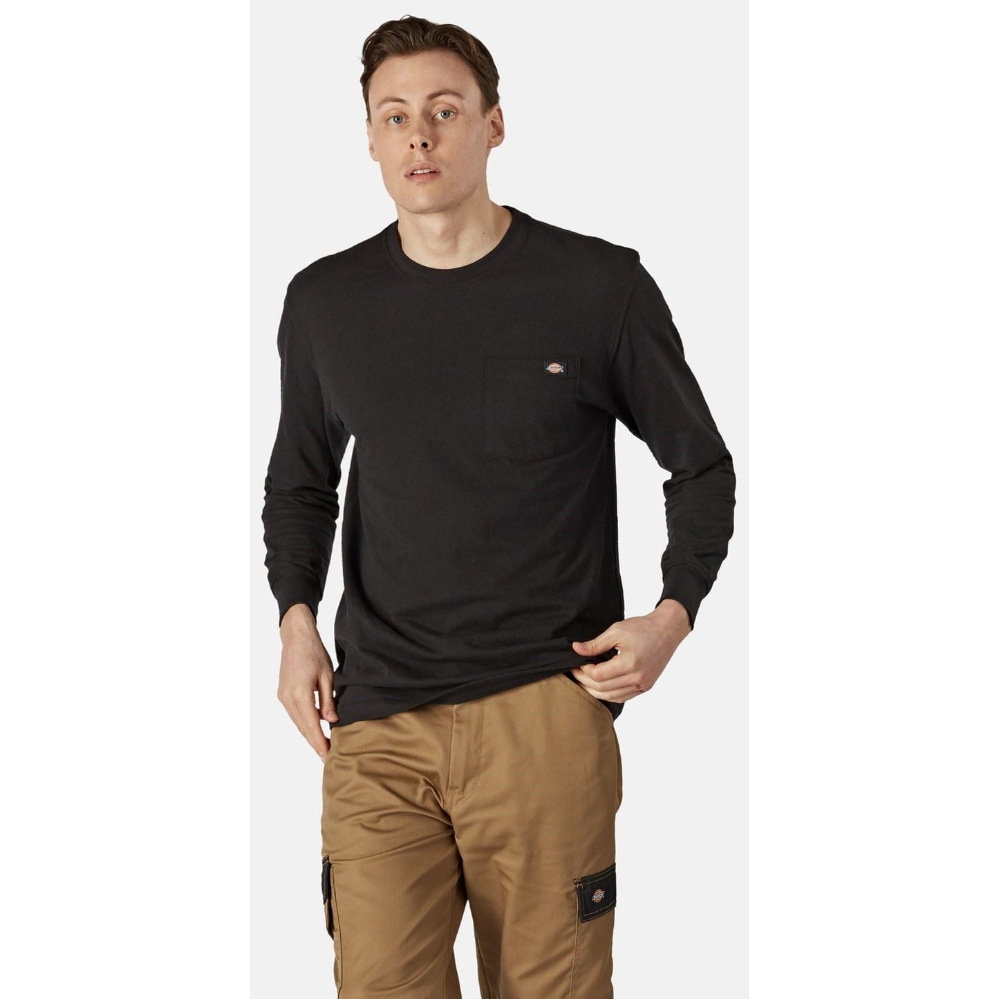 Dickies Men's Pocket Tee Long Sleeve in Black