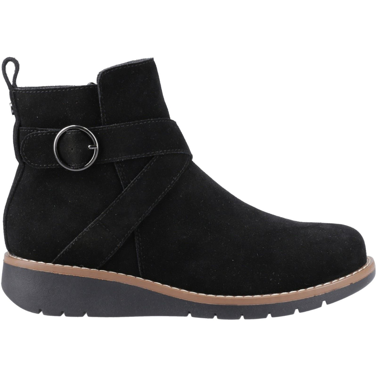 Hush Puppies Lyra Suede Women's Black Winter Ankle Boots