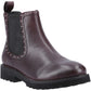 Hush Puppies Gwyneth Leather Women's Plum Flat Chelsea Boots