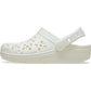 Crocs Classic Floral Cut Out Thermoplastic Chalk Clogs