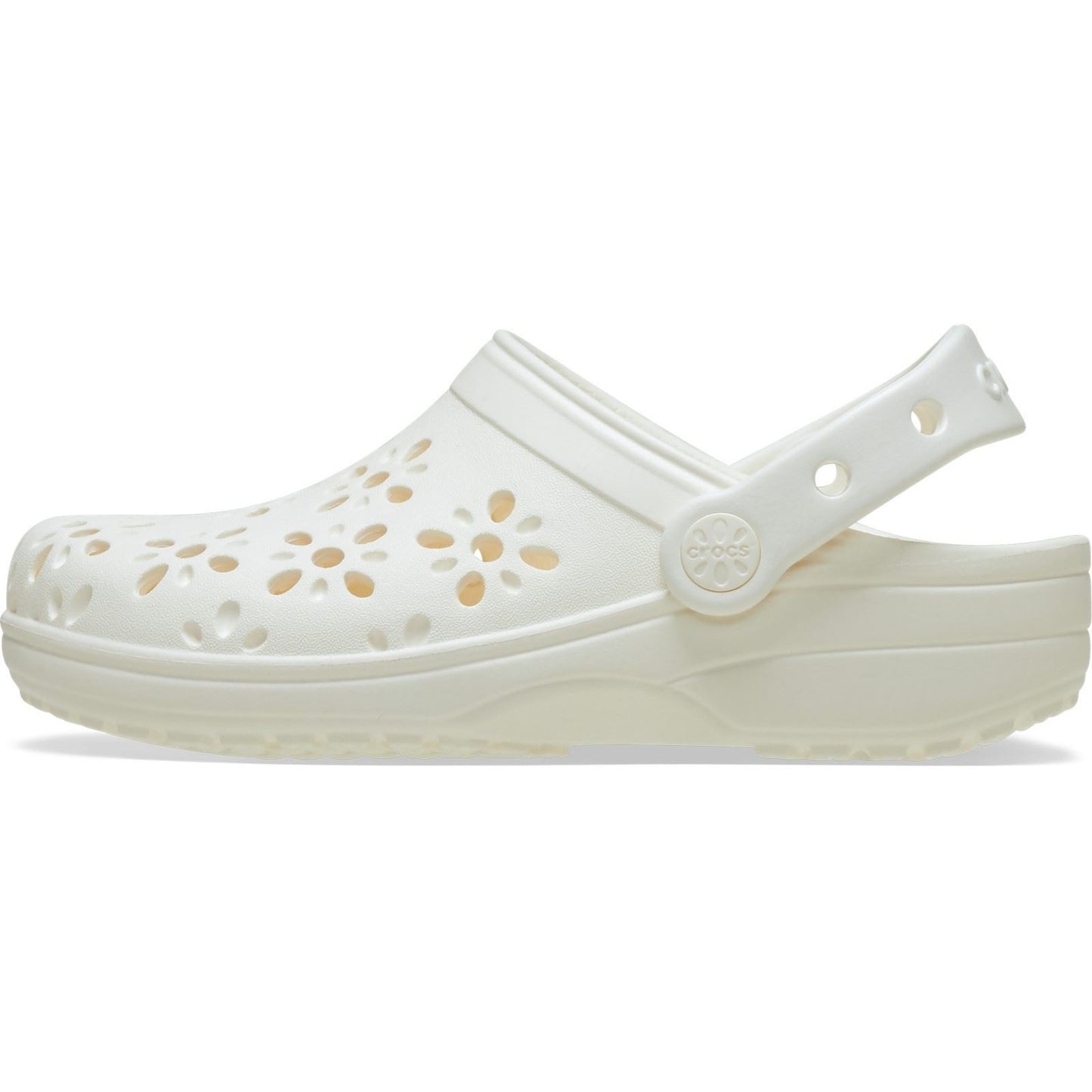 Crocs Classic Floral Cut Out Thermoplastic Chalk Clogs