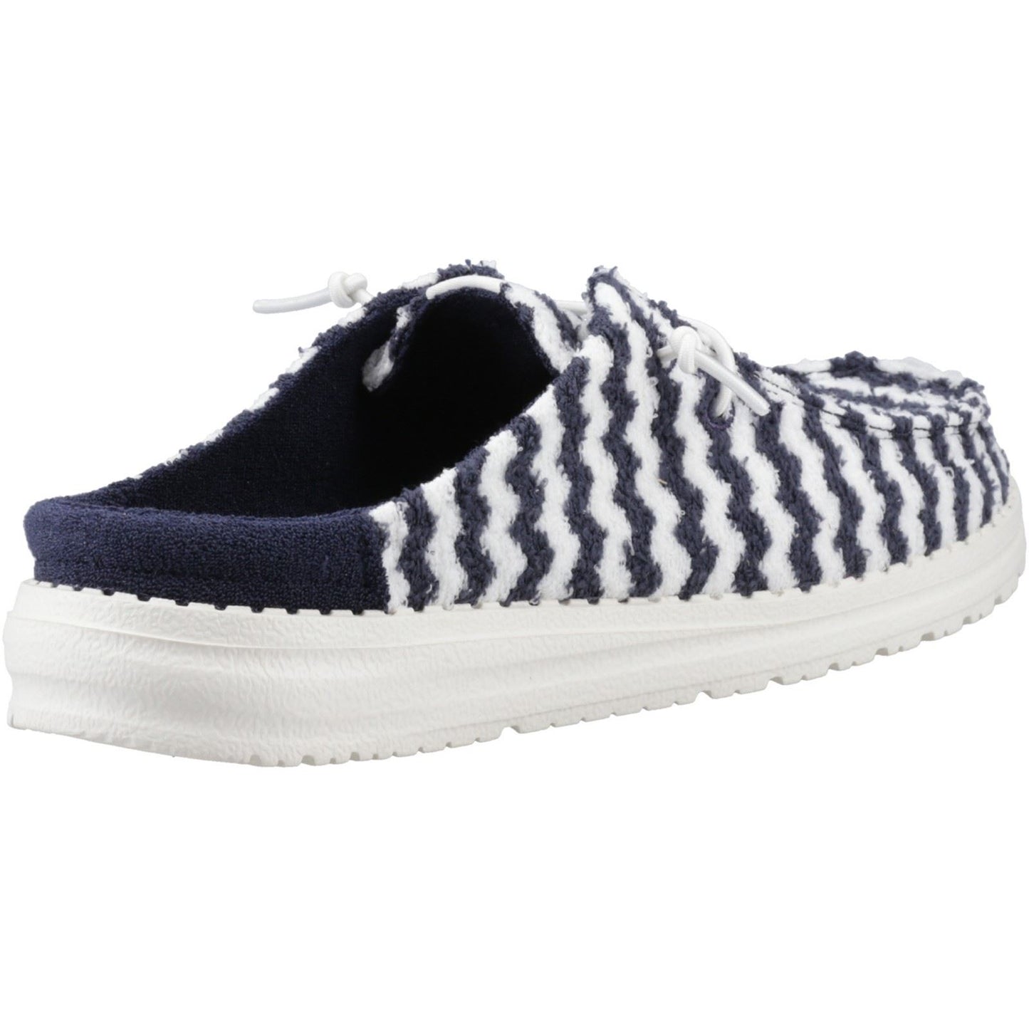 HEYDUDE Wendy Slip Terry Stripe Polyester Women's Navy Blazer/Egret Mules