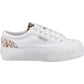 Superga Women's 2631 Calfhair Details Trainer in White Avorio/Leopard Spots