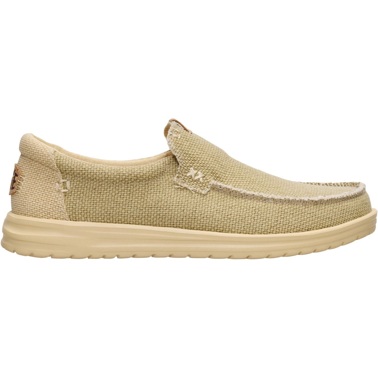HEYDUDE Mikka Braided Textile Men's Olive Grey/Boulder Tan Loafers