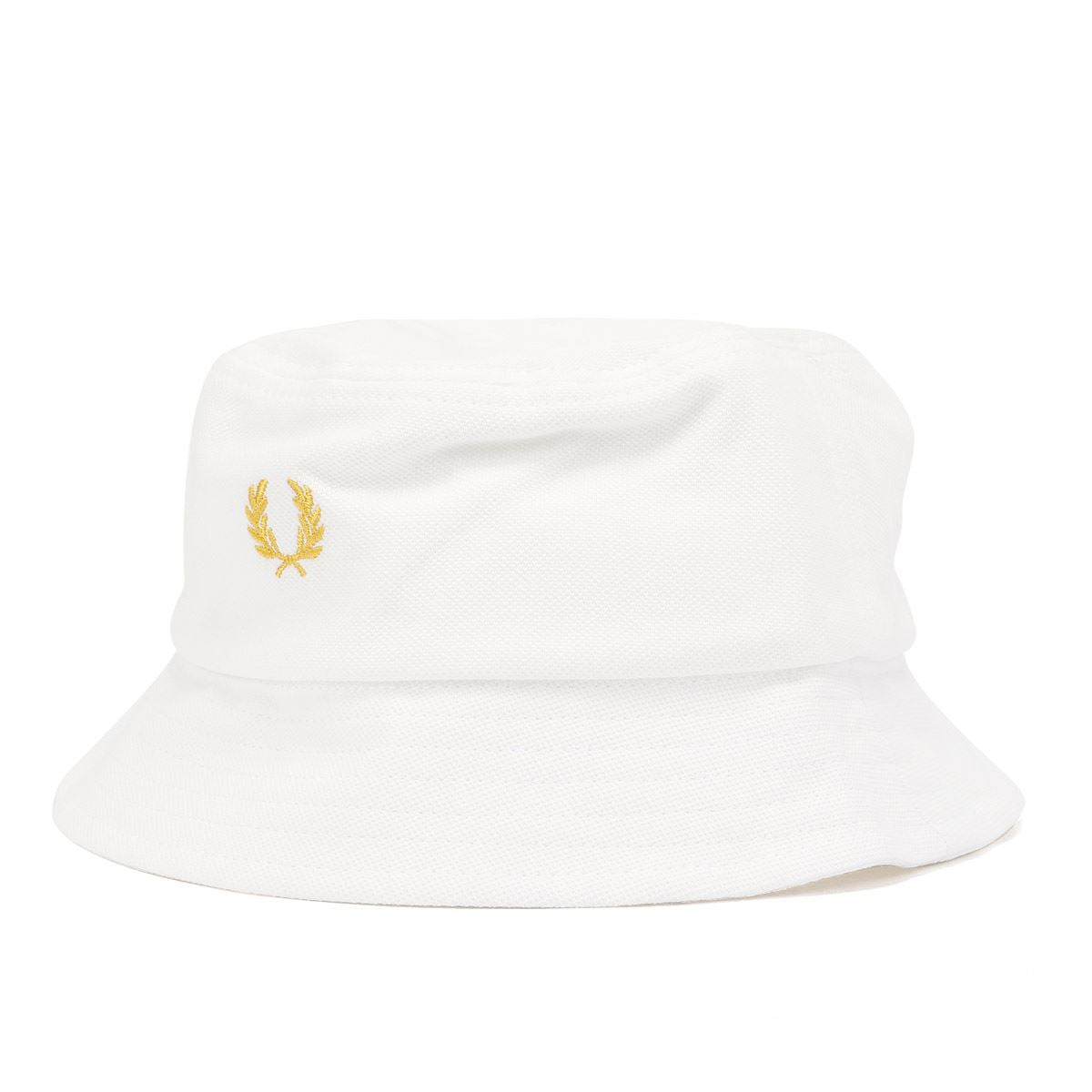 Fred Perry Pique Cotton White Bucket Hats