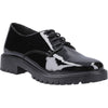Hush Puppies Aubrey Leather Junior Black Derby Shoes