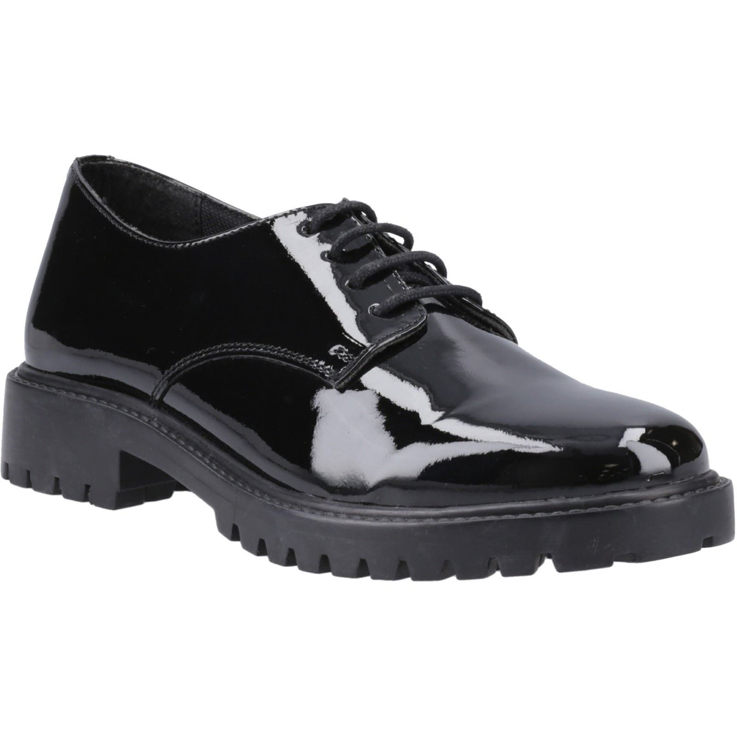 Hush Puppies Aubrey Leather Junior Black Derby Shoes