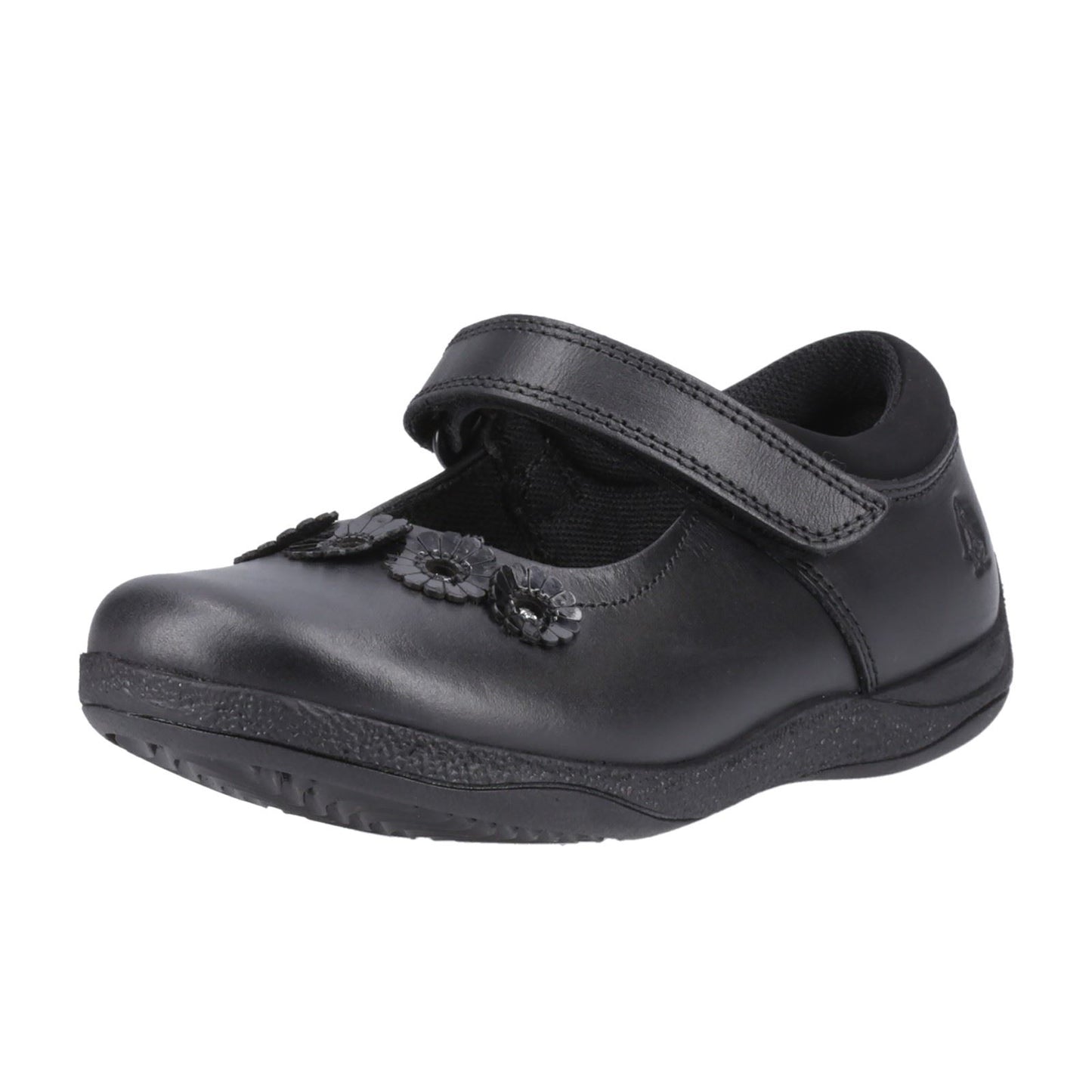 Hush Puppies Christina Leather Junior Black Shoes