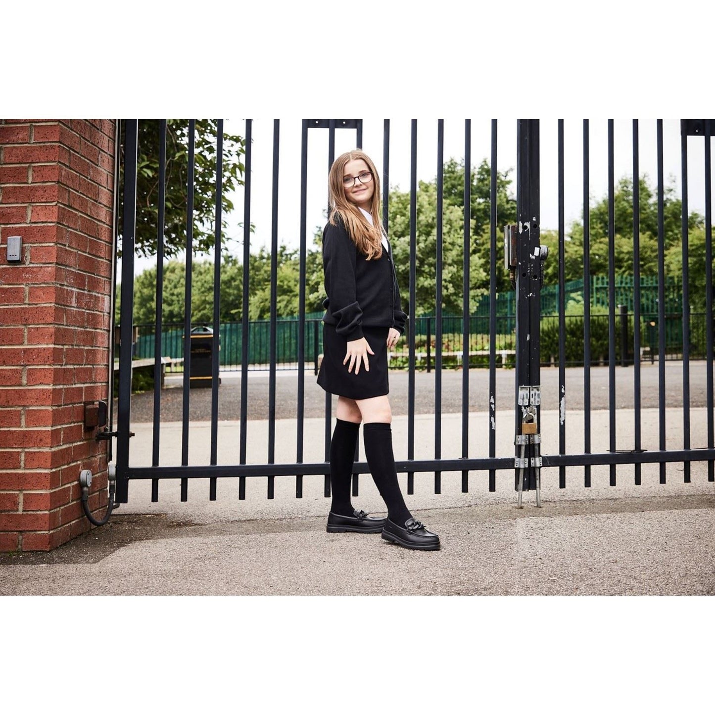 Pod Mina Leather Youth Black Loafers