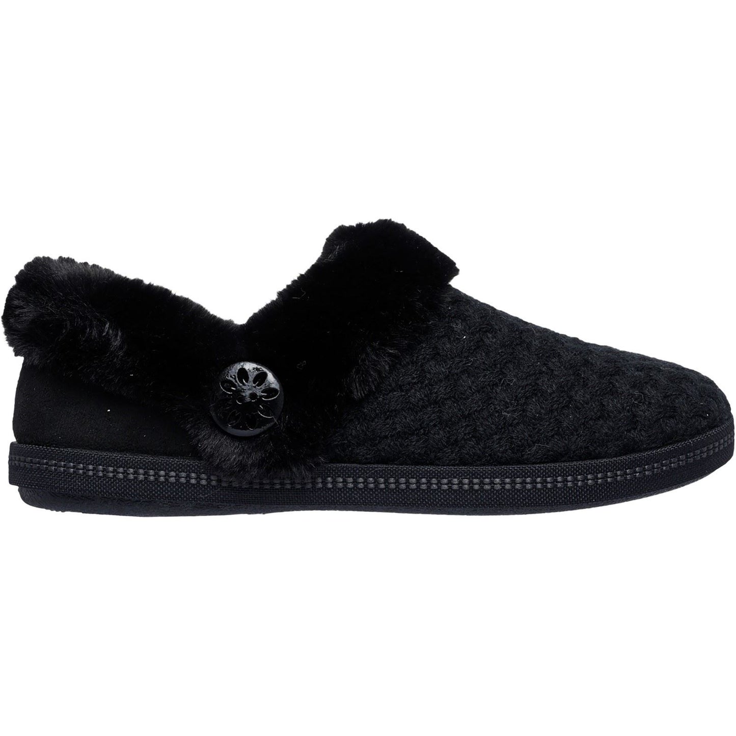 Skechers Cozy Campfire Frosty Promise Polyester Women's Black Slippers