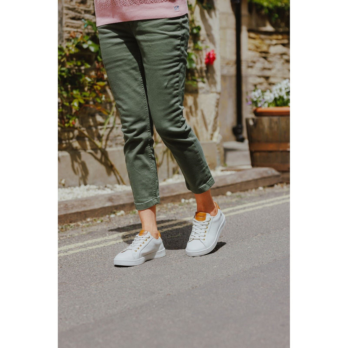 Cotswold Radcot Leather Women's White Trainers
