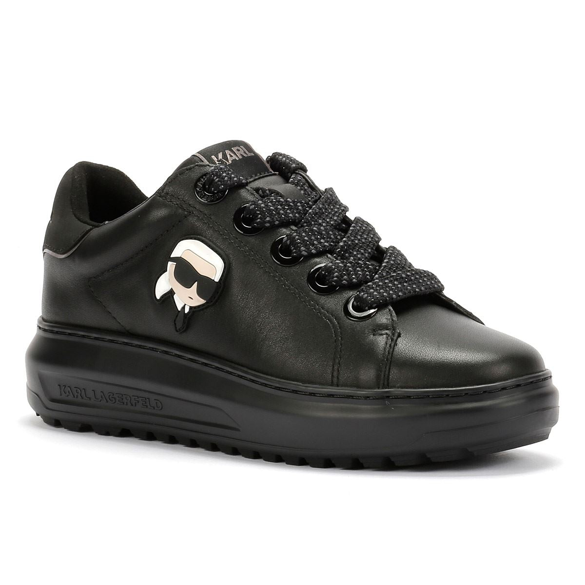 Karl Lagerfeld Kapri Lug Karl NFT Lo Lace Leather Women's Black Trainers