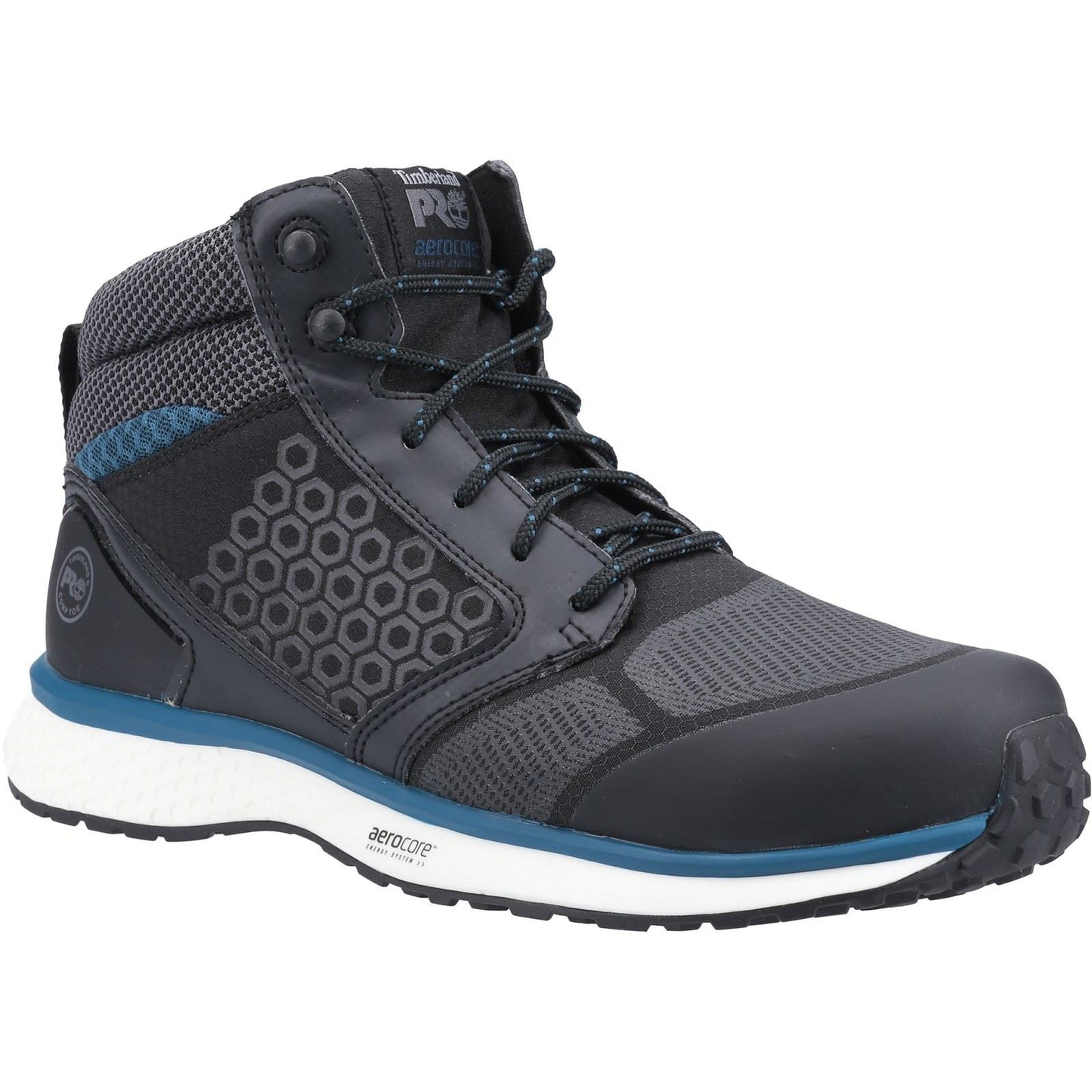 Timberland Pro Men's Reaxion Mid Composite Safety Boot in Black/Blue