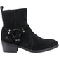 Hush Puppies Iria Suede Women's Black Heeled Ankle Boots