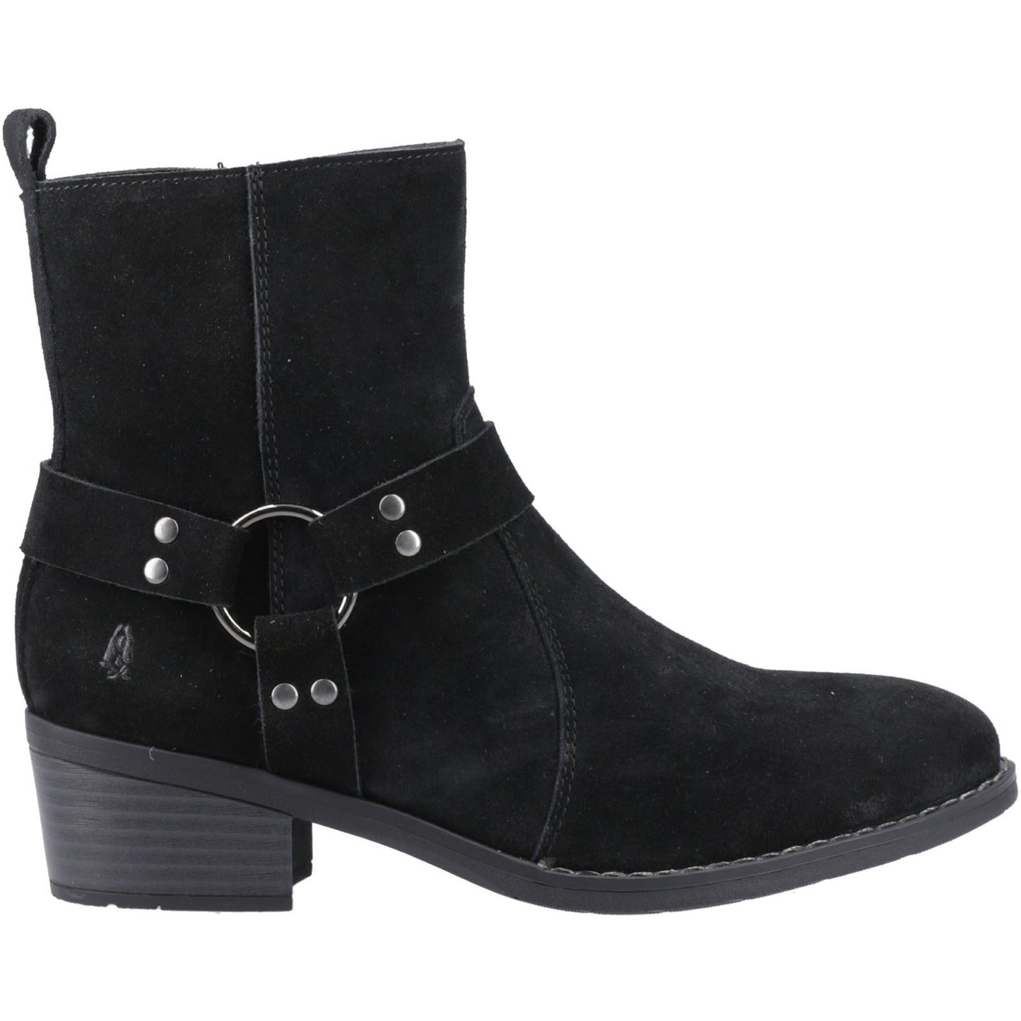 Hush Puppies Iria Suede Women's Black Heeled Ankle Boots