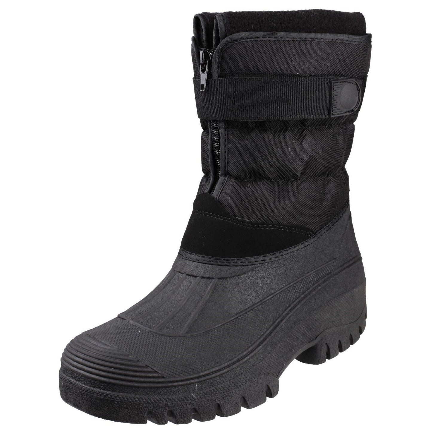 Cotswold Men's Chase Touch Fastening and Zip up Winter Boot in Black