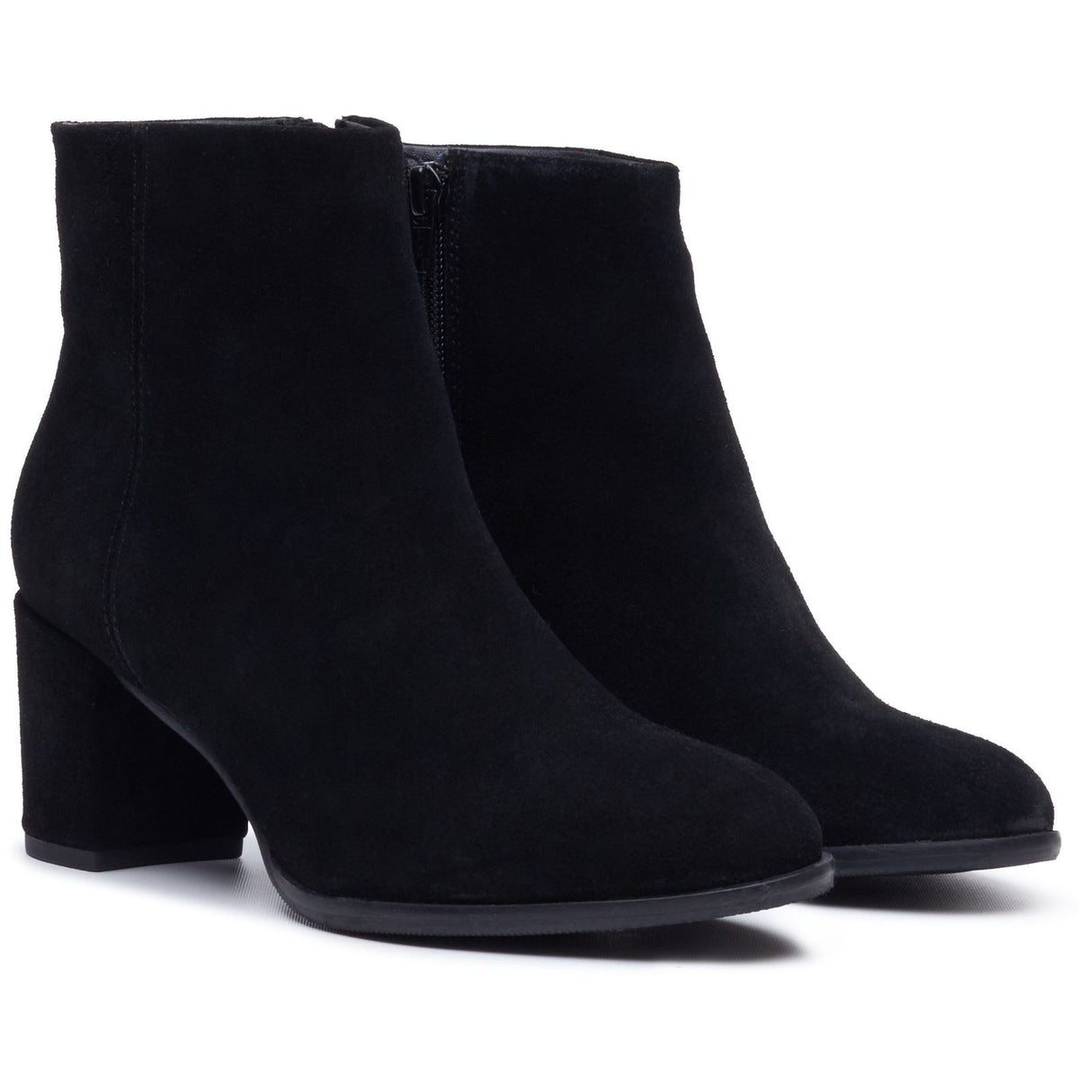 Hush Puppies Claridy Suede Leather Women's Black Heeled Ankle Boots
