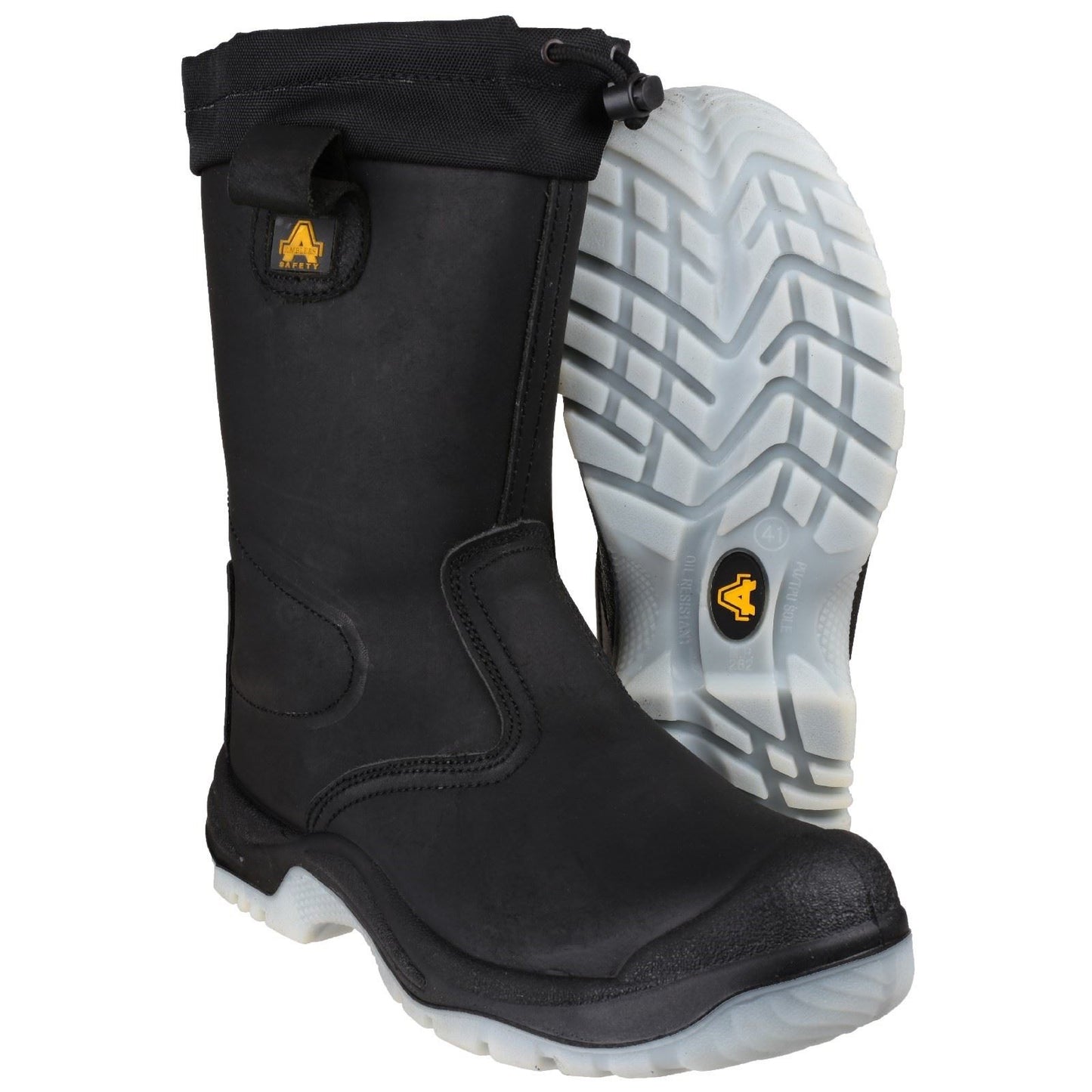 Amblers Safety Men's FS209 Water Resistant Pull On Safety Rigger Boot in Black