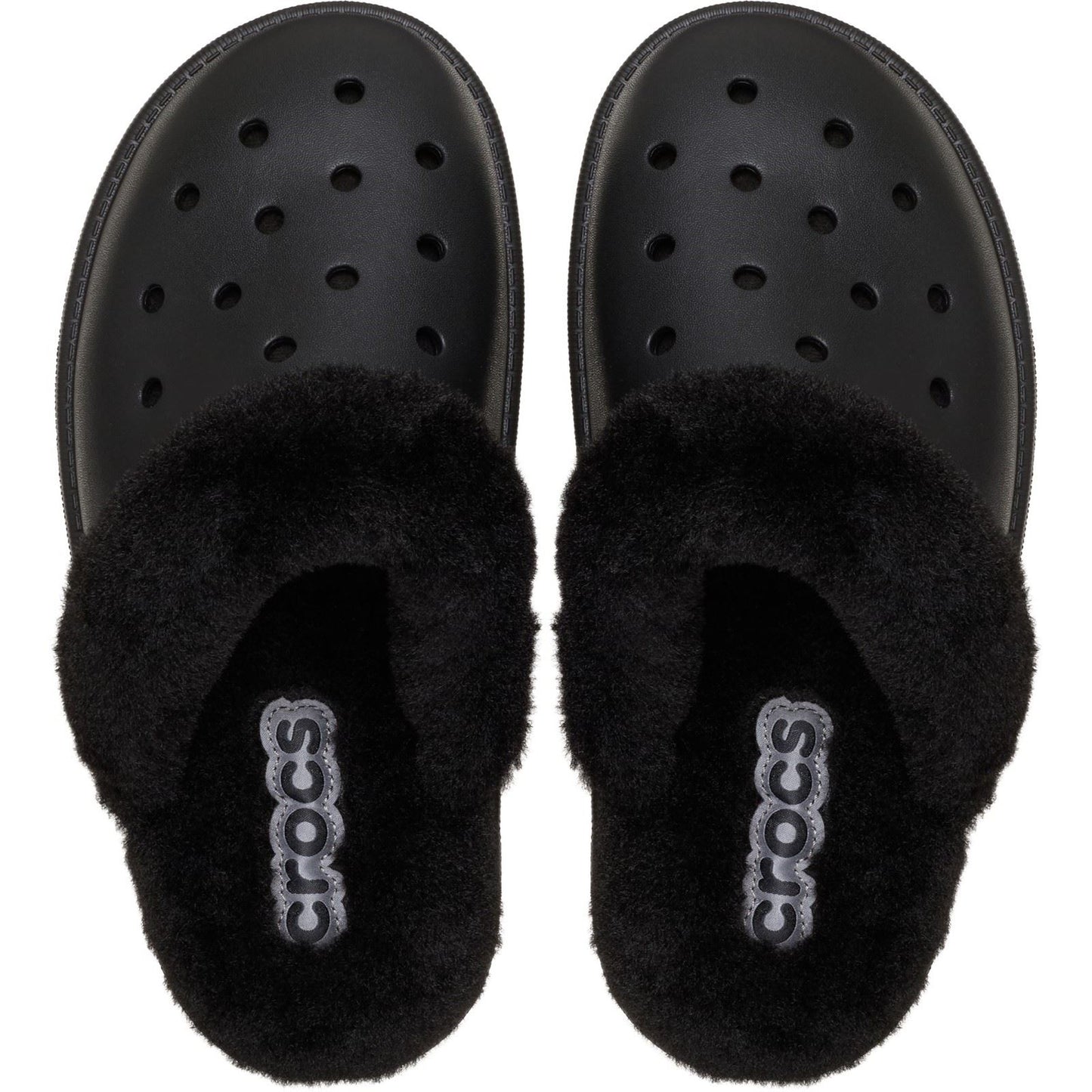 Crocs Classic Fuzz Scuff Thermoplastic Men's Black Slippers