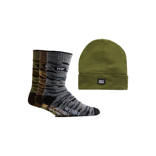 Hard Yakka Sock & Beanie Bundle Polyester Unisex Adults's Green Hats & Socks Set