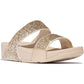 Fitflop Lulu 2 Bar Glitter Polyurethane Women's Platino/Silver Sandals