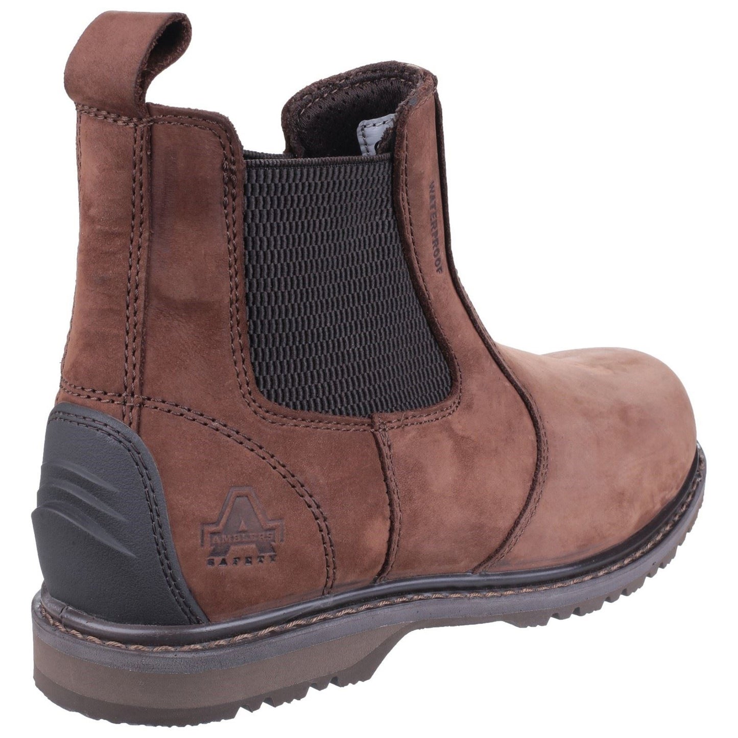 Amblers Safety Men's AS148 Sperrin Lightweight Waterproof Pull On Dealer Safety Boot in Brown