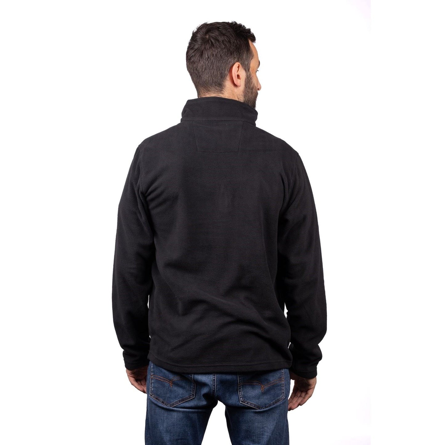 Caterpillar Men's Cat Microfleece Quarter Zip in Black/Yellow