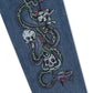 Ed Hardy Serpent Skull Graphic Relaxed Men's Mid Blue Jeans