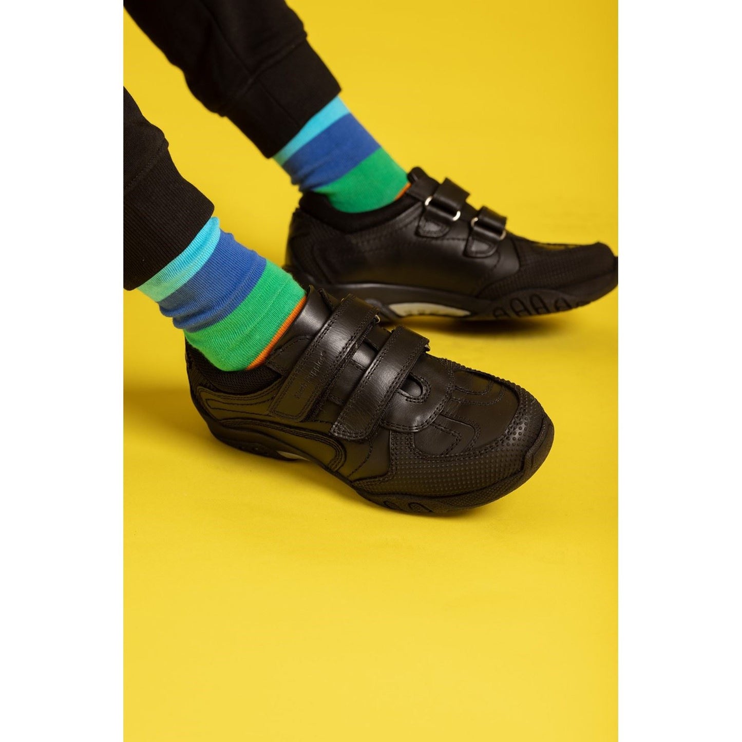 Hush Puppies Jezza Junior Boys Black Leather Loafers