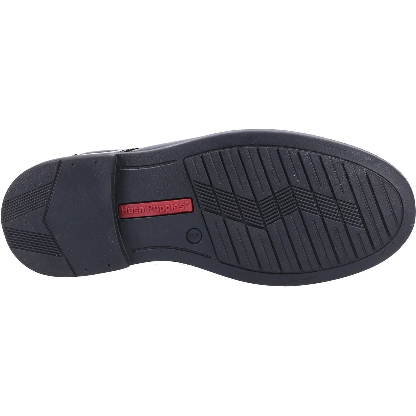 Hush Puppies Tim Junior Boys Black Leather Shoes