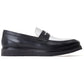 Base London Men's Sid Penny Loafer in Black/White