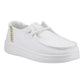 HEYDUDE Wendy Rise Perf Canvas Polyester Blend Women's White Moccasins Shoes