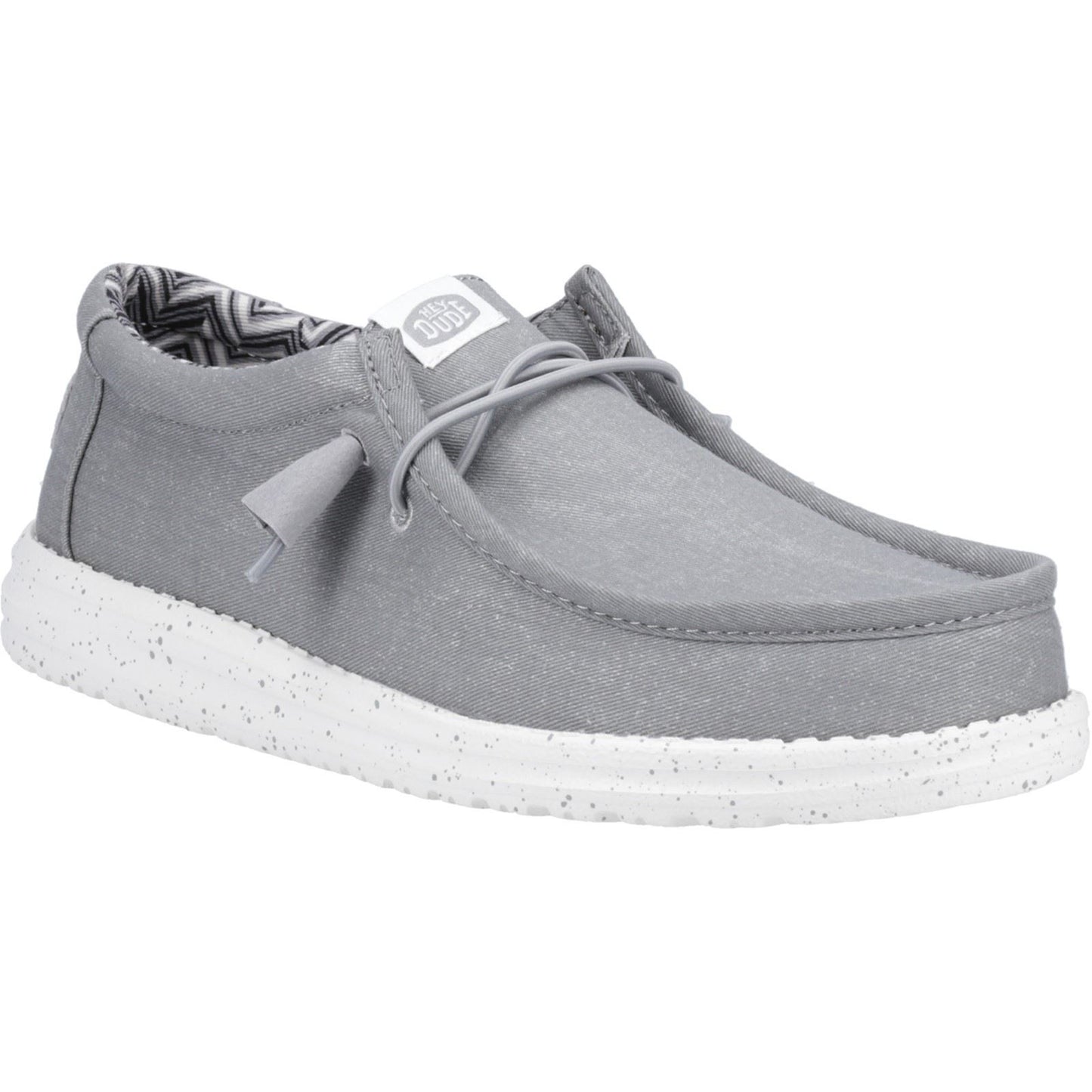 HEYDUDE Men's Wally Canvas Shoe in Light Grey