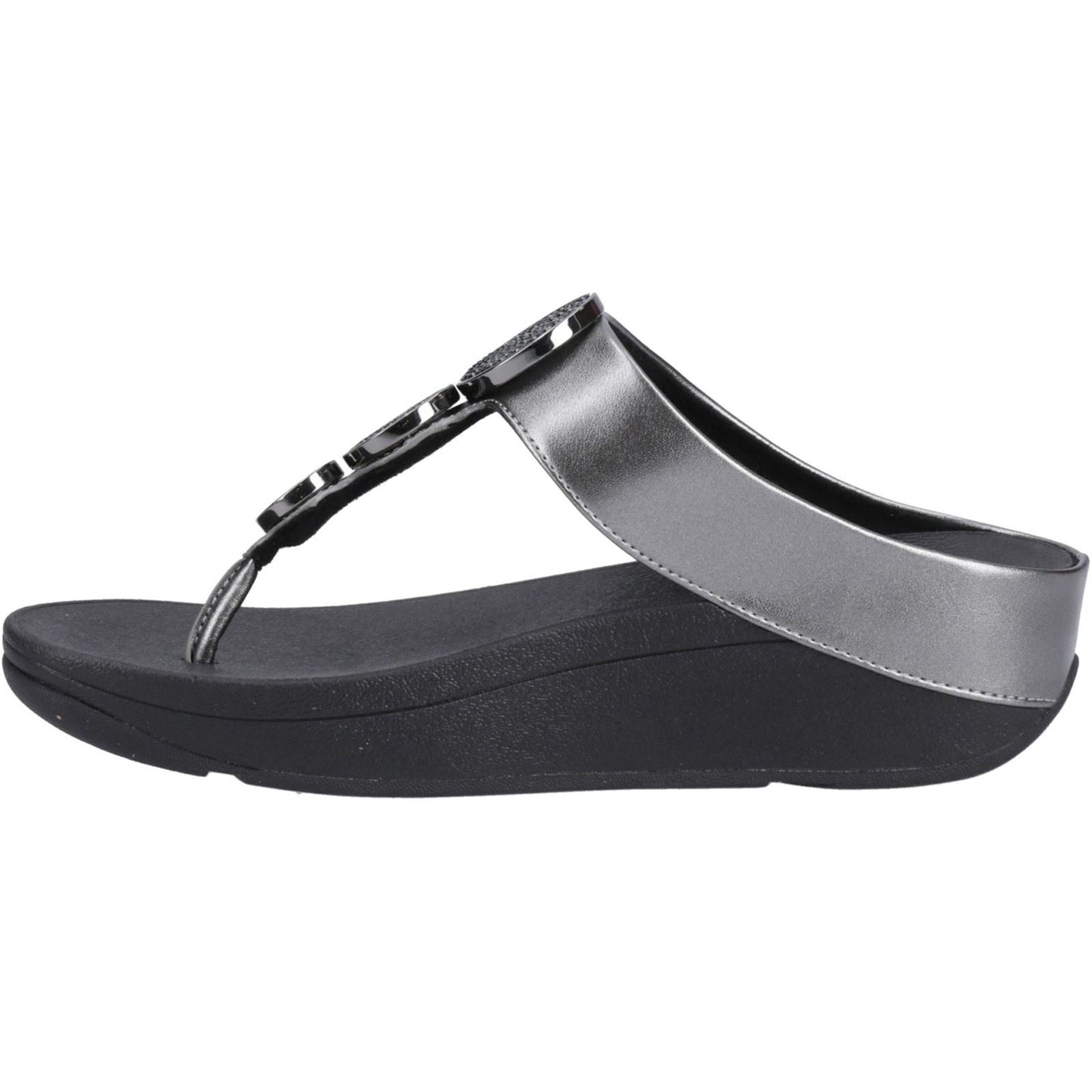 Fitflop Halo Polyurethane Women's Pewter Black Sandals