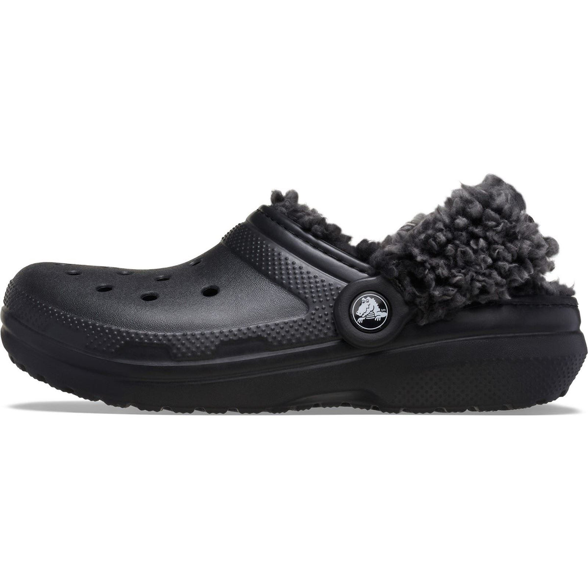 Crocs Classic Fleece Lined Polyester Blend Unisex Kid's Black Clogs