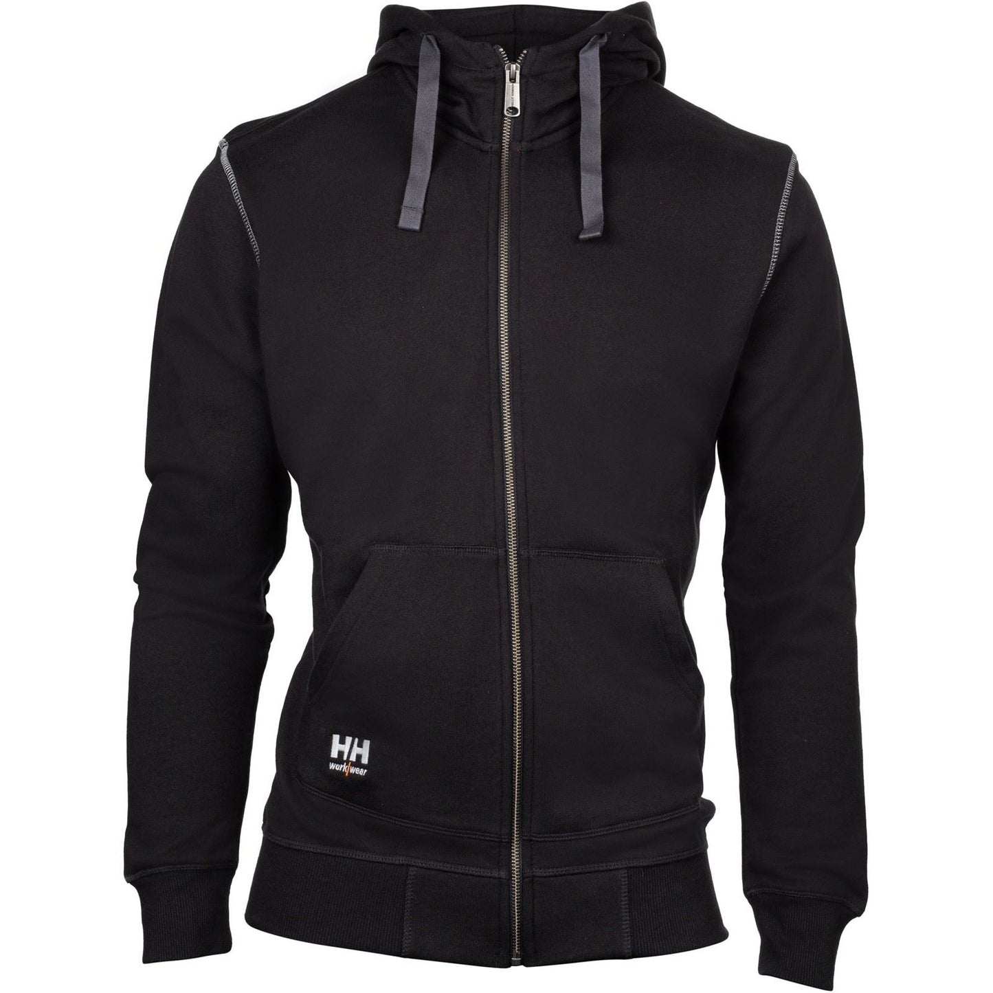Helly Hansen Workwear Oxford Zip Cotton Men's Black Hooded Sweatshirt