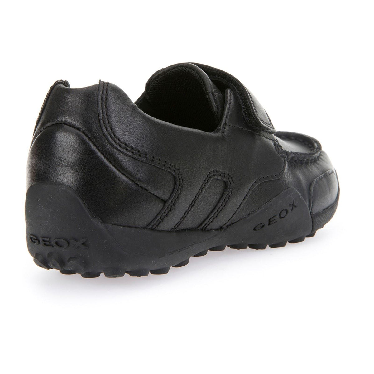 Geox J W.Snake Moc B Leather Boy's Black Moccasins Shoes