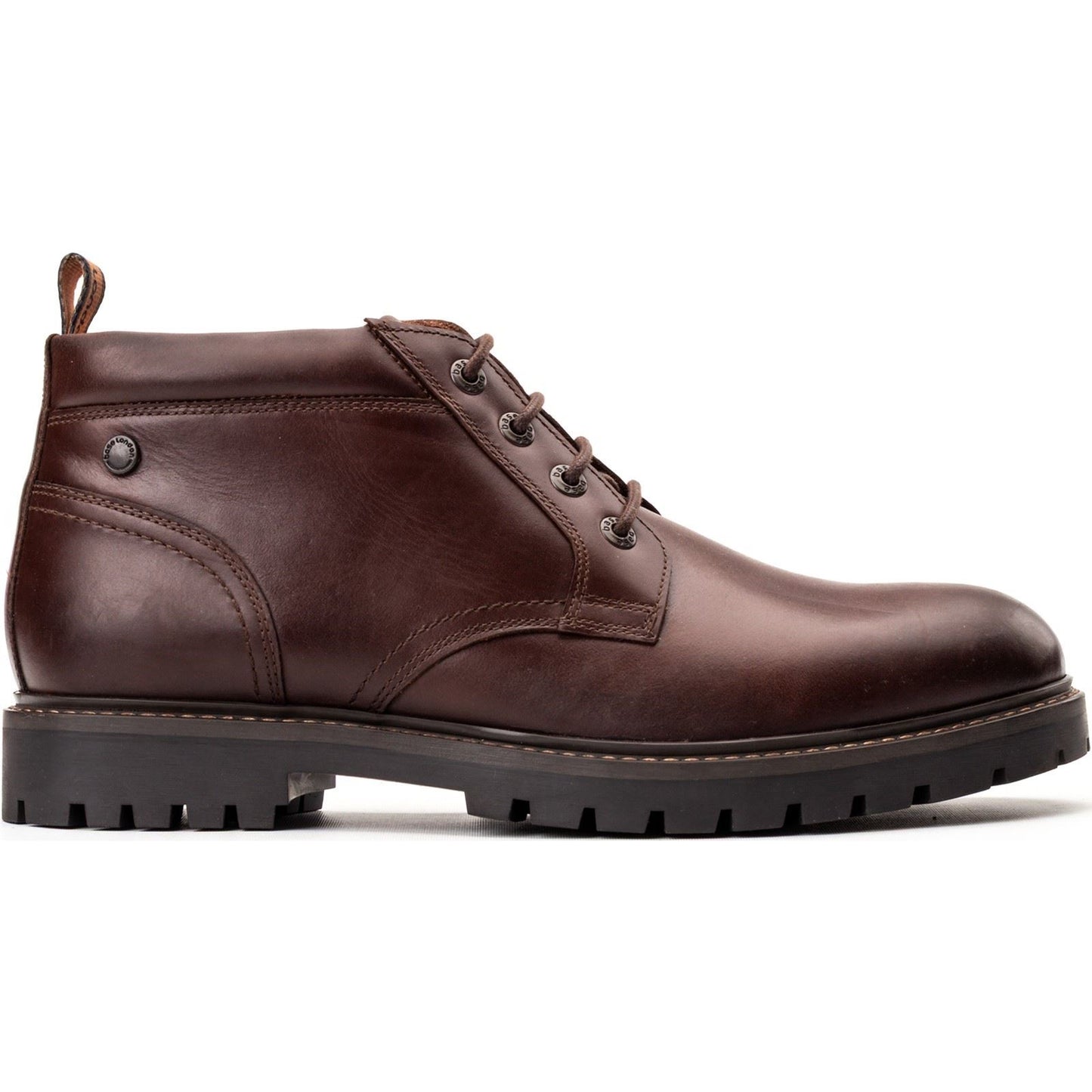 Base London Cobalt Leather Men's Brown Ankle Boots