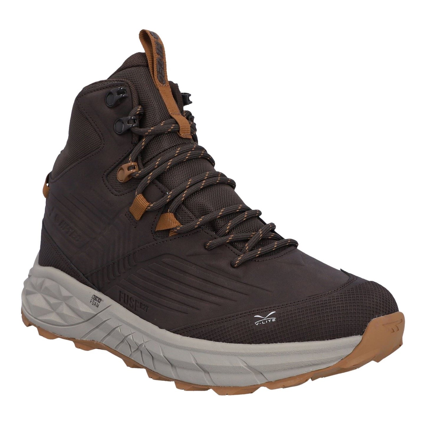 Hi-Tec Fuse Trek Mid Polyester Men's Steel/Charcoal/Bright Marigold Hiking Boots