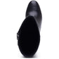 Hush Puppies Oprah Long Leather Women's Black Heeled Knee High Boots