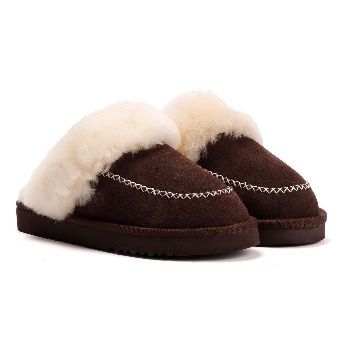 Osprey London The Celeste Suede Women's Chocolate Slippers