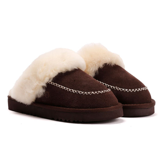 Osprey London The Celeste Suede Women's Chocolate Slippers