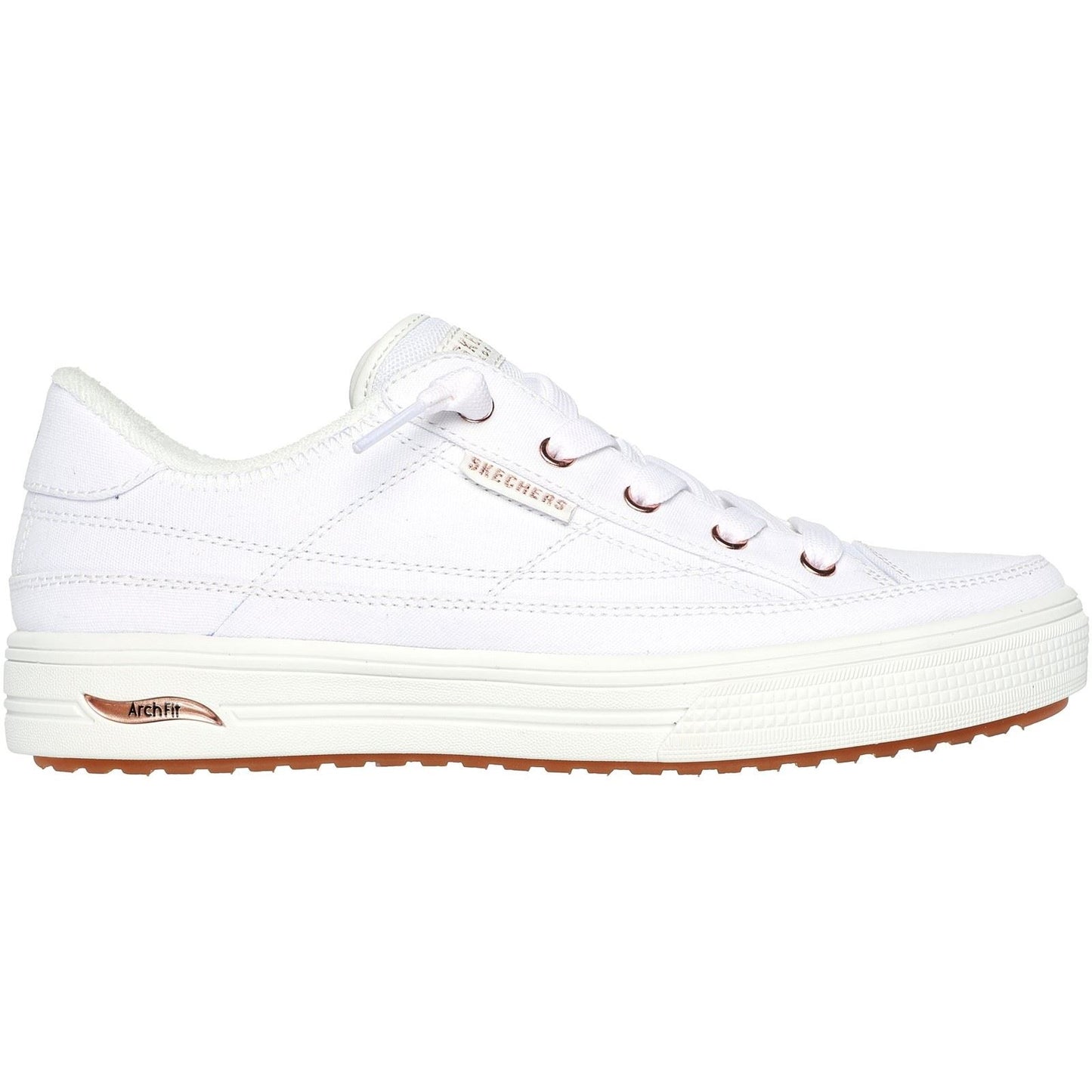 Skechers Arch Fit Arcade - Meet Ya There Textile Women's White Trainers