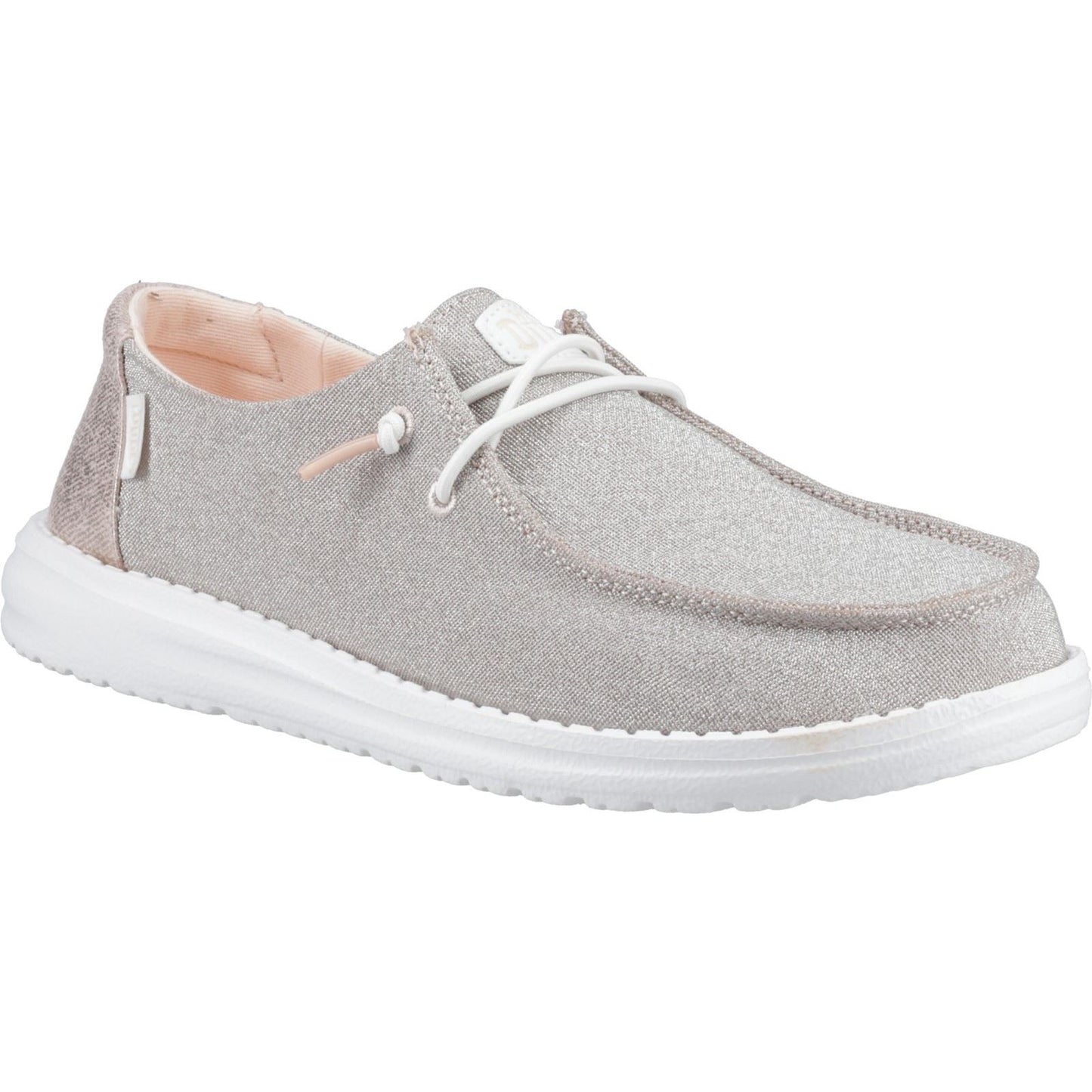 HEYDUDE Women's Wendy Metallic Sparkle Shoe in Rose Gold