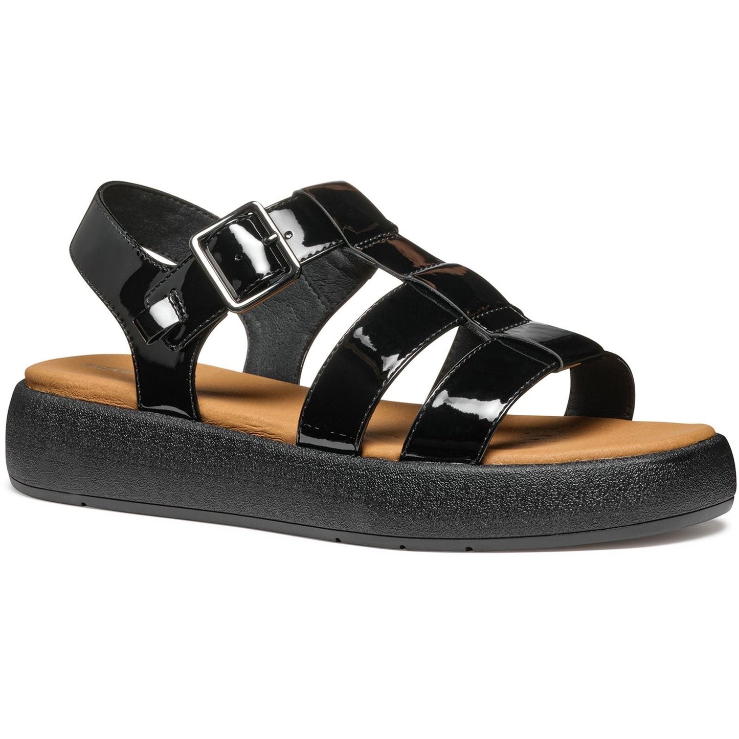Geox D CAMALEI Synthetic Polyurethane Women's Black Sandals