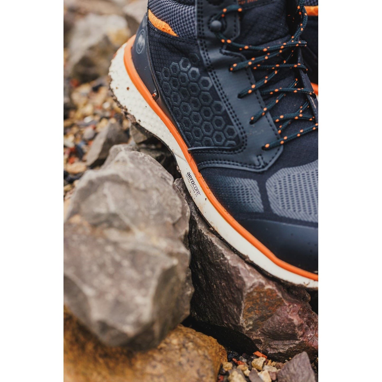 Timberland Pro Men's Reaxion Mid Composite Safety Boot in Black/Orange