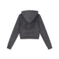 Ed Hardy Stay True Fitted Cropped Zip Women's Black Hoodie