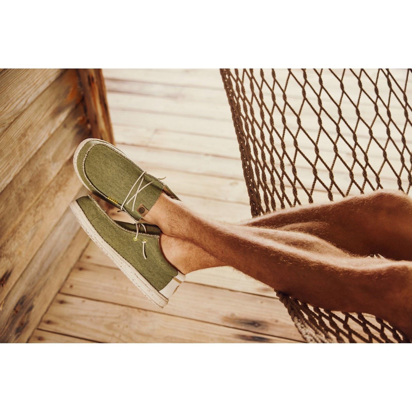 HEYDUDE Men's Wally Coastline Jute Shoe in Olive
